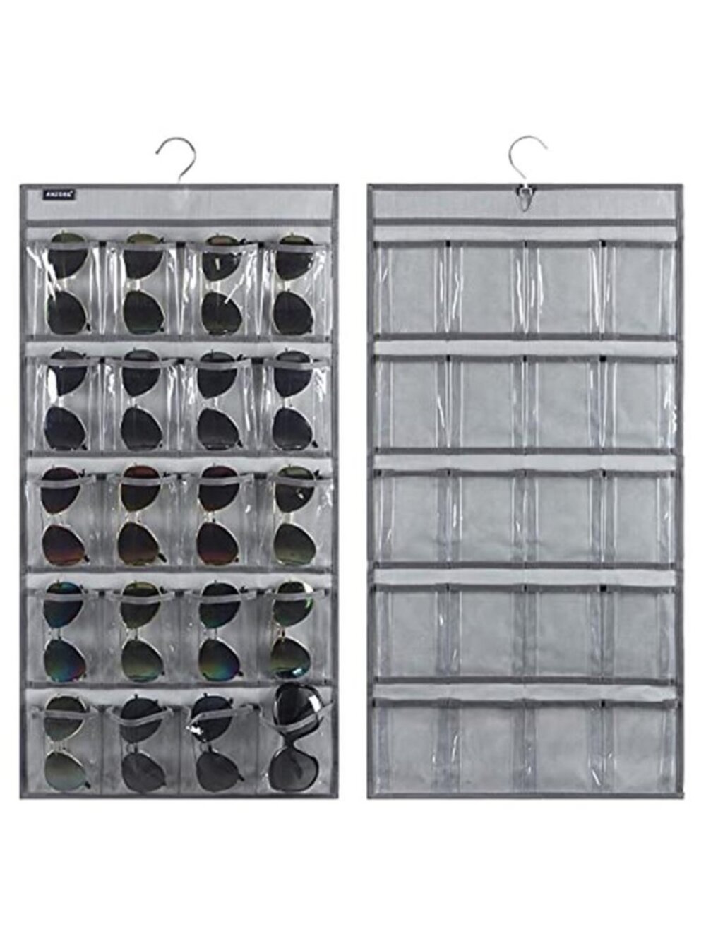 Dual Sided Hanging Sunglasses Organizer Storage Wall Mounted Eyeglasses Holder